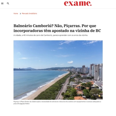 Exame.com destaca Vetter em matéria sobre o mercado imobiliário no litoral de Santa Catarina
