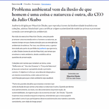 Estadão destaca gestão de Maurício Okubo e inovação sustentável na joalheria Julio Okubo